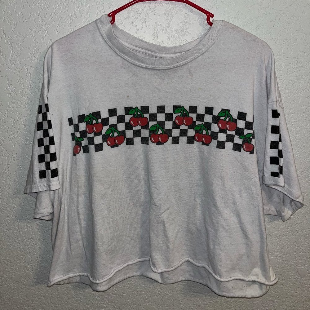 checkered cherry forever 21 crop top